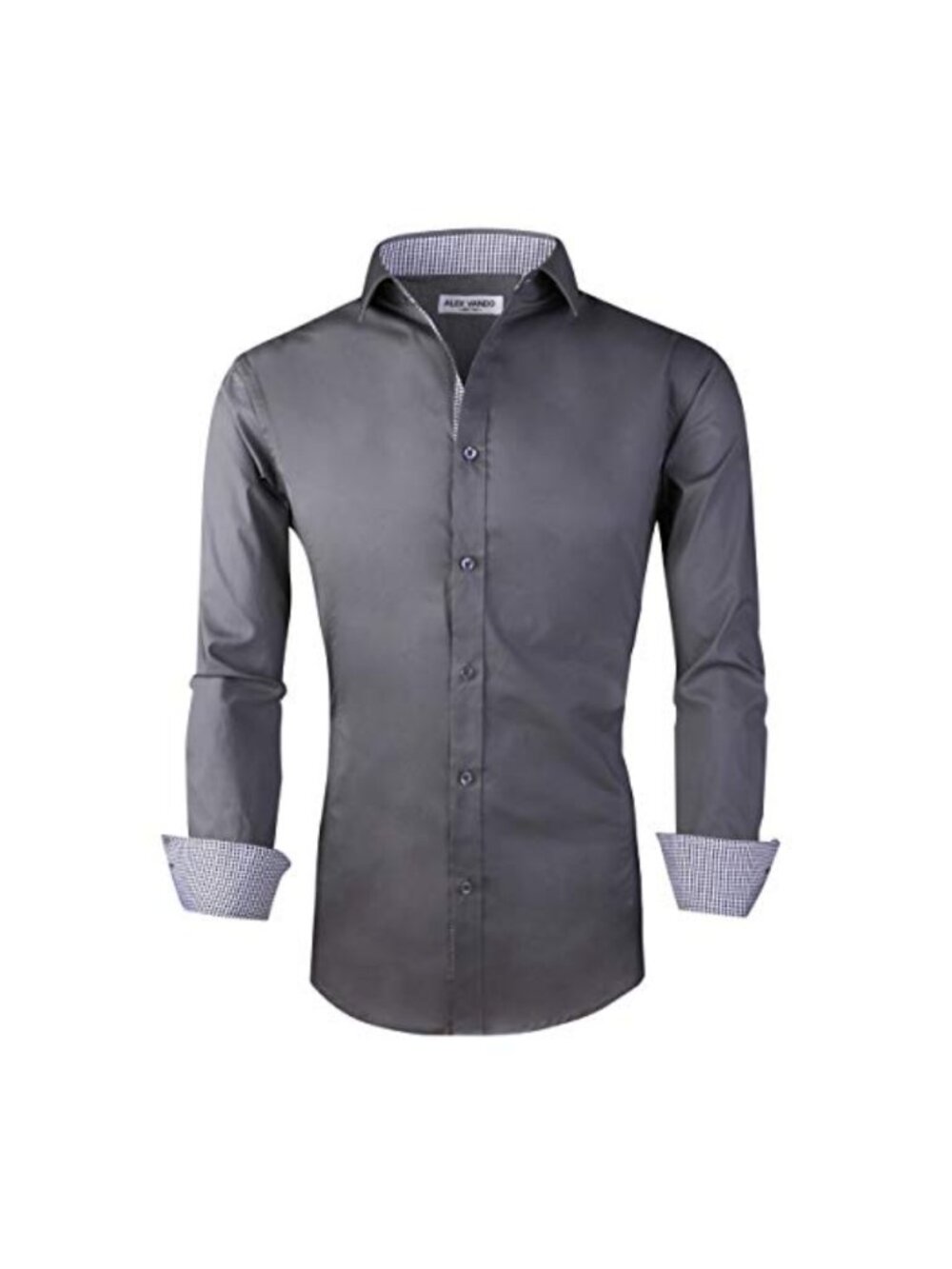 Mens Printed Long Sleeve Dress Shirt Regular Fit Button Down Contrast